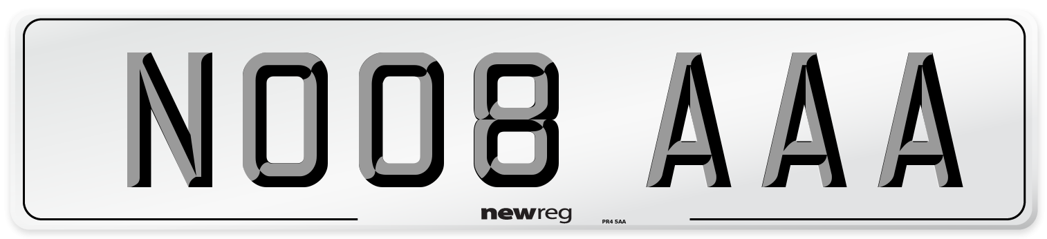 NO08 AAA Number Plate from New Reg